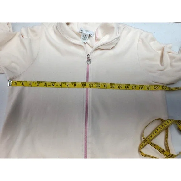 Karen Neuberger Velour Full Zip Robe Pockets Sleepwear Nightgown Sz M Blush Pink - Picture 7 of 9